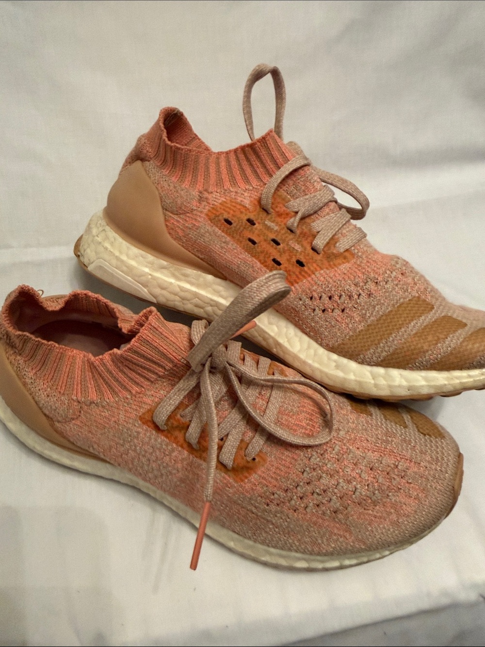 Adidas Knit Lace-Up Women’s Sneaker in Peach